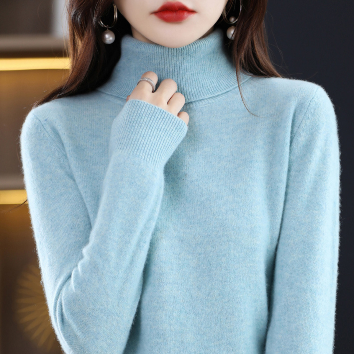 Women's Cashmere Turtleneck Sweater – Soft Knit Pullover for Fall & Winter | Thomler
