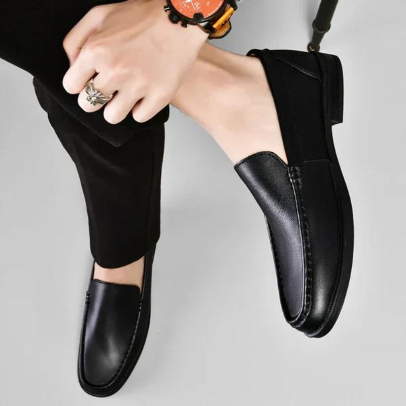 Men's Genuine Leather Loafers Slip-On Dress Shoes for Business Casual Wedding Office Formal Occasions Classic Italian Style Handcrafted | Thomler
