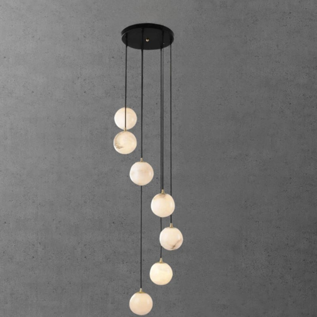 Spiral Globe Chandelier for Staircases and Foyers – Adjustable Drop with 3 to 18 Lights | Thomler