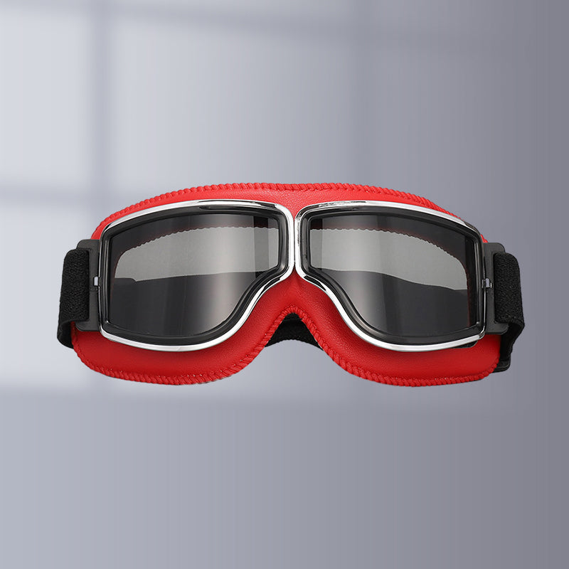 Retro Motorcycle Goggles with Adjustable Strap, UV Protection & Impact-Resistant Polycarbonate Lens for Riding, Cycling & Outdoor Use | Thomler