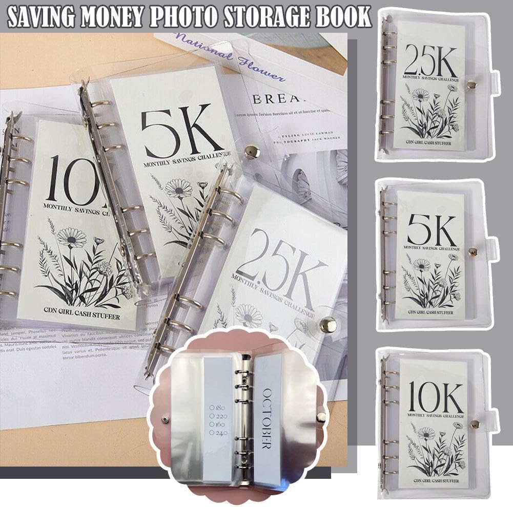 Year-Long Cash Envelope Budget Organizer Binder with Pockets for Monthly Savings Goals Personal Finance Tracker Ring Binder Waterproof | Thomler