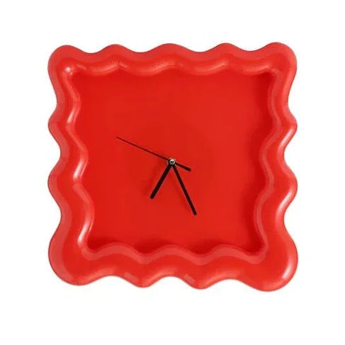 Wandklok Wit Golvend Frame 30cm Minimalistisch ABS Woonkamer Slaapkamer Modern | Sansoti