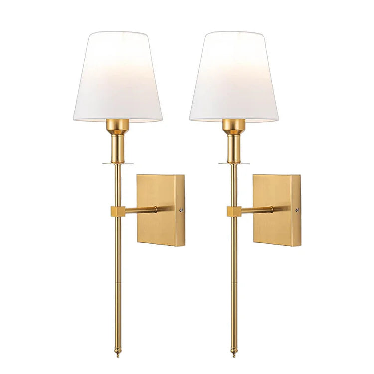 Wall Lamp Iron Fabric 58.0 cm Wireless Rechargeable Gold Black Silver Indoor Outdoor Remote Controlled Reading Light | Thomler