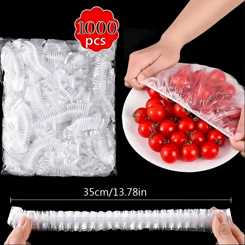 Stretchy Food Storage Covers for Plates & Bowls – 1000-Pack Disposable PE Lids for Kitchen, Fridge & Meal Prep | Thomler