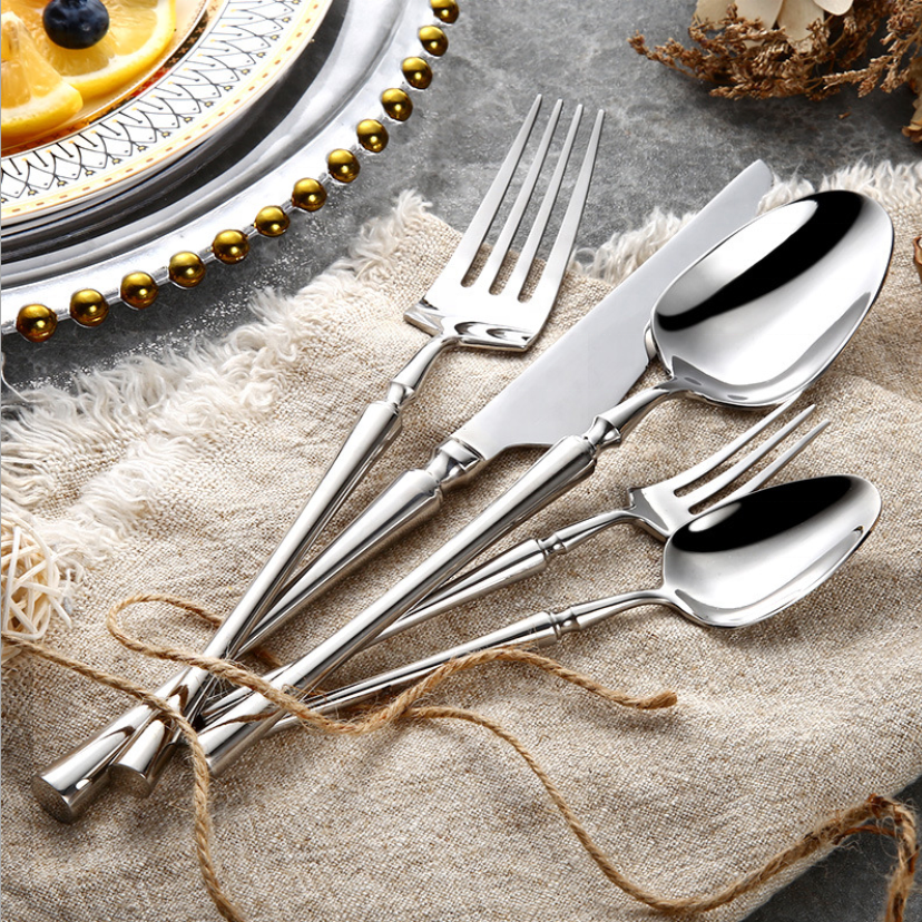 Stainless Steel Flatware Service for 6 – Complete 24-Piece Dinner Set with Table Knives, Forks, Spoons & Teaspoons for Everyday Dining & | Thomler