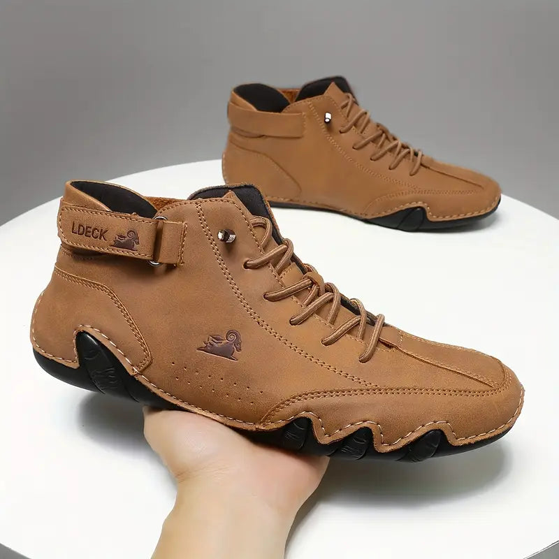 Men's Waterproof High-Top Sneakers with Elastic Slip-On Design - Durable Rubber Sole Boots for Street Style & All-Weather Wear | Thomler