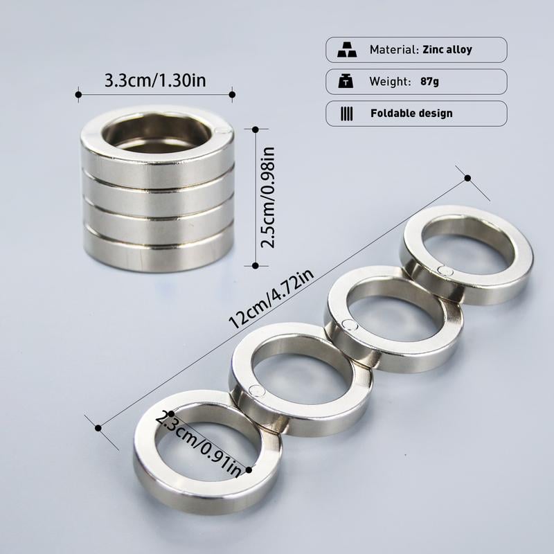 Collapsible Four-Finger Fidget Ring for Anxiety Relief & Focus | Portable Handheld Stress Tool for Adults Students | Silent Tactile | Thomler