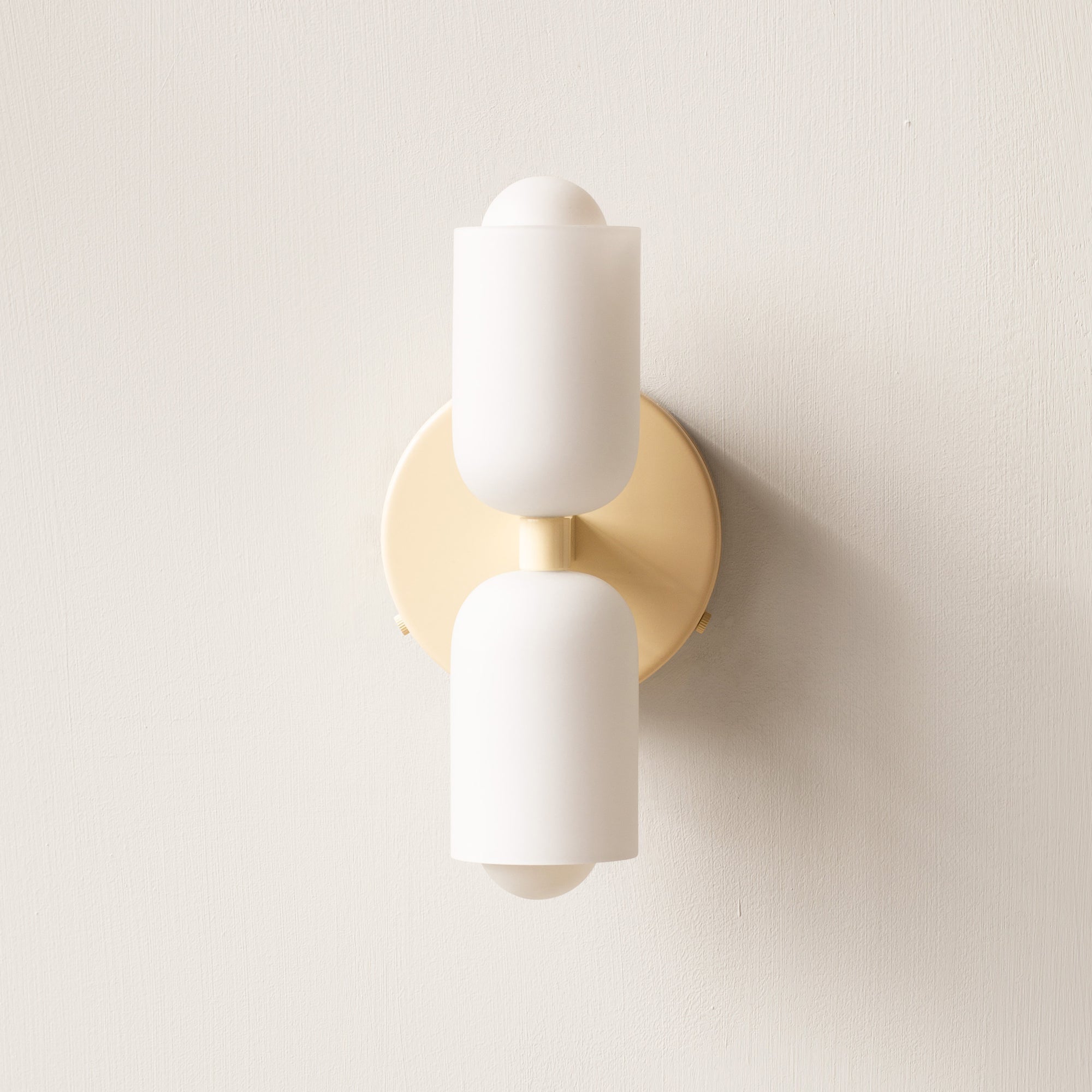 Dual-Beam Acrylic Wall Sconce with Warm Glow and Cream Diffuser for Living Room Hallway Bedroom Entryway | Thomler