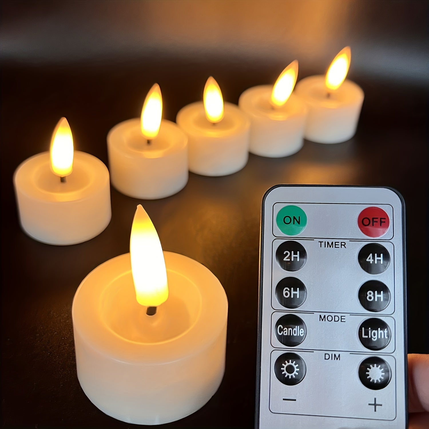 LED Tealight Plastic 4.7 cm Warm White Remote Control Table Mood Lighting Flameless Candles Holiday Decoration | Thomler