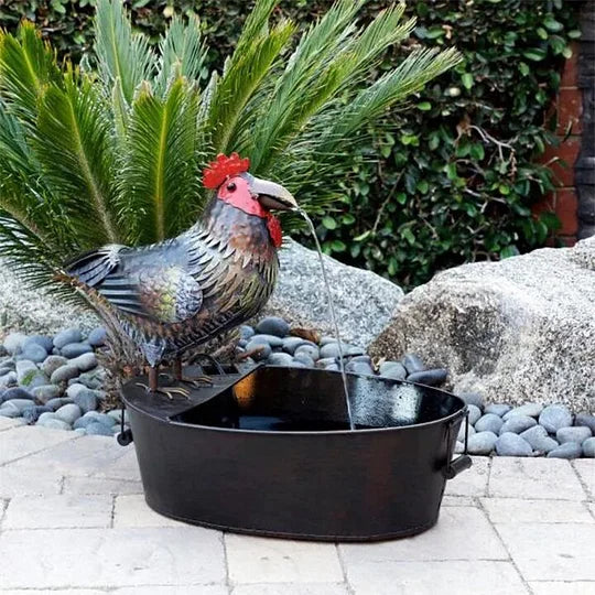 Polyresin Animal Fountain with Electric Pump for Patio, Deck & Backyard | Natural Stone Look Water Feature | Thomler