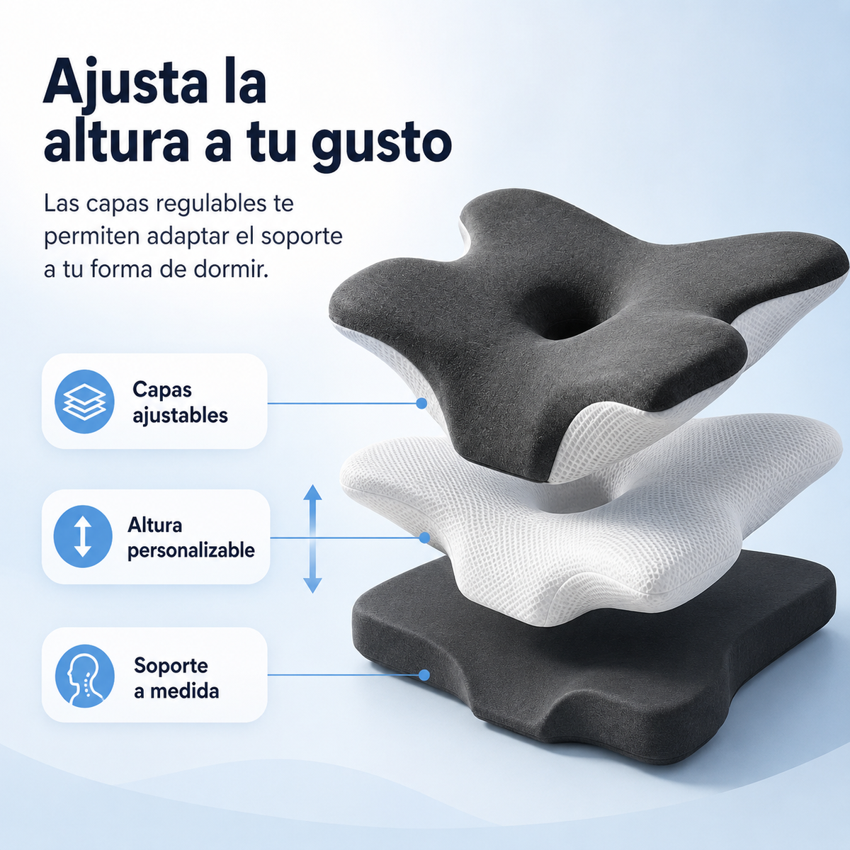 Adjustable Memory Foam Cervical Pillow for Neck Pain Relief & Better Sleep | Thomler