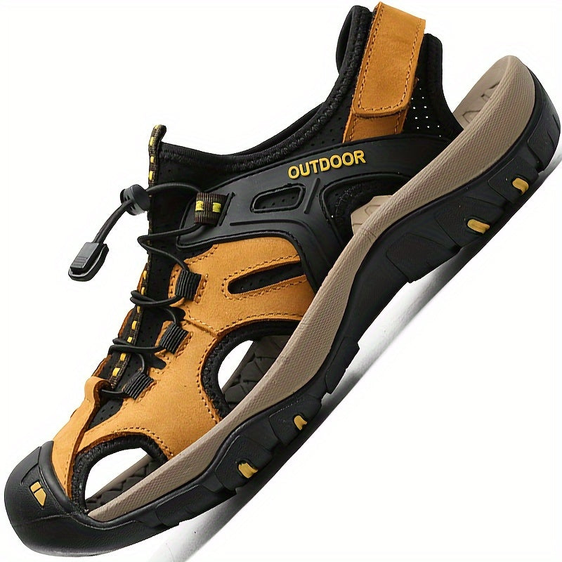 Men's Closed-Toe Sport Sandals with Elastic Strap – Breathable Rubber Sole Outdoor Footwear for Hiking & Summer | Thomler
