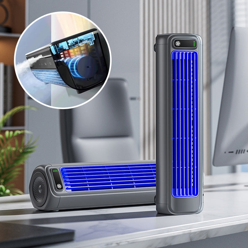 Cordless Personal Air Cooler with USB Rechargeable Battery for Desk or Wall Mount, Portable Mini Cooling Fan for Bedroom, Home Office | Thomler