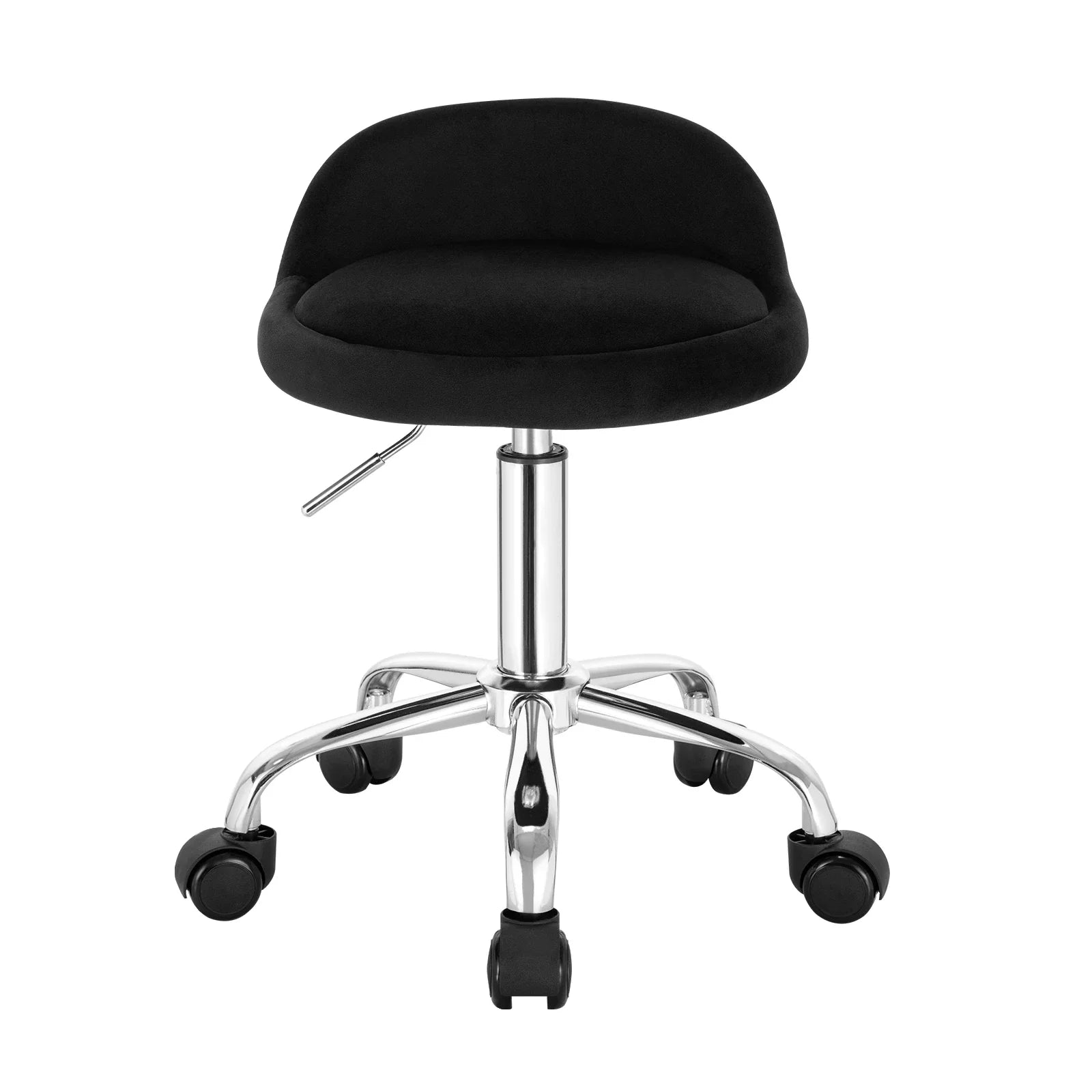 Rolling Stool Velvet Height Adjustable 53.0–65.5 cm Home Office Dressing Table Swivel Chair With Wheels | Thomler