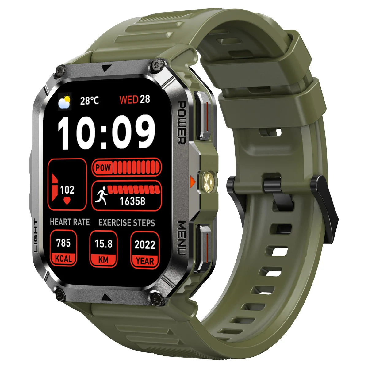 Tactical GPS Fitness Tracker with Voice Control & Built-In Flashlight for Hiking, Running & Outdoor Adventures | Thomler