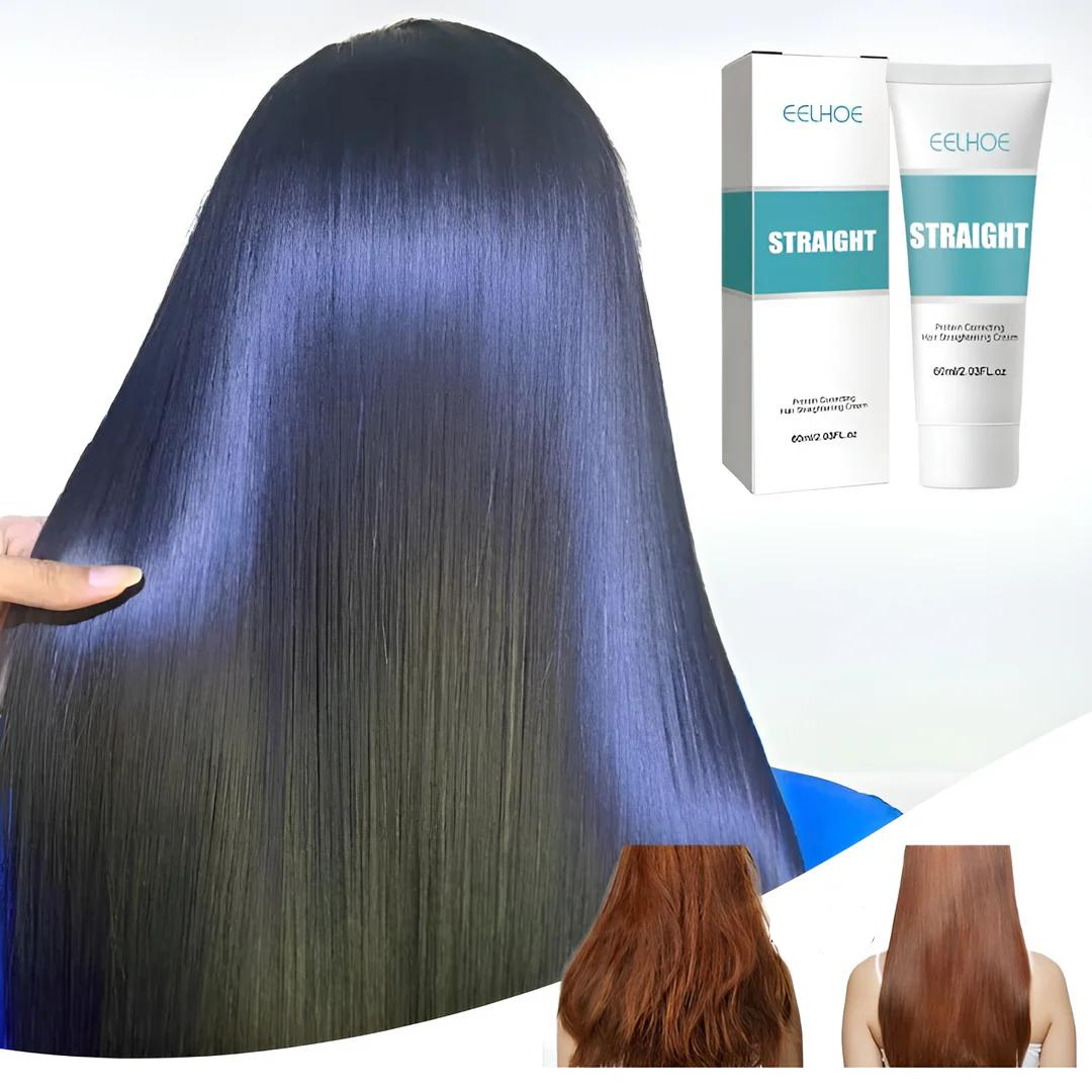 Keratin Treatment Cream for Hair Smoothing – Straightens Frizzy Curly Hair at Home – Salon Results for Women & Men – Deep Repair & Shine | Thomler