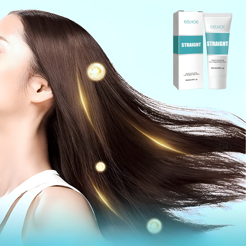 Keratin Treatment Cream for Hair Smoothing – Straightens Frizzy Curly Hair at Home – Salon Results for Women & Men – Deep Repair & Shine | Thomler