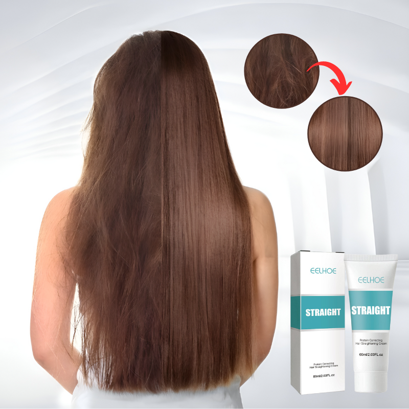 Keratin Treatment Cream for Hair Smoothing – Straightens Frizzy Curly Hair at Home – Salon Results for Women & Men – Deep Repair & Shine | Thomler