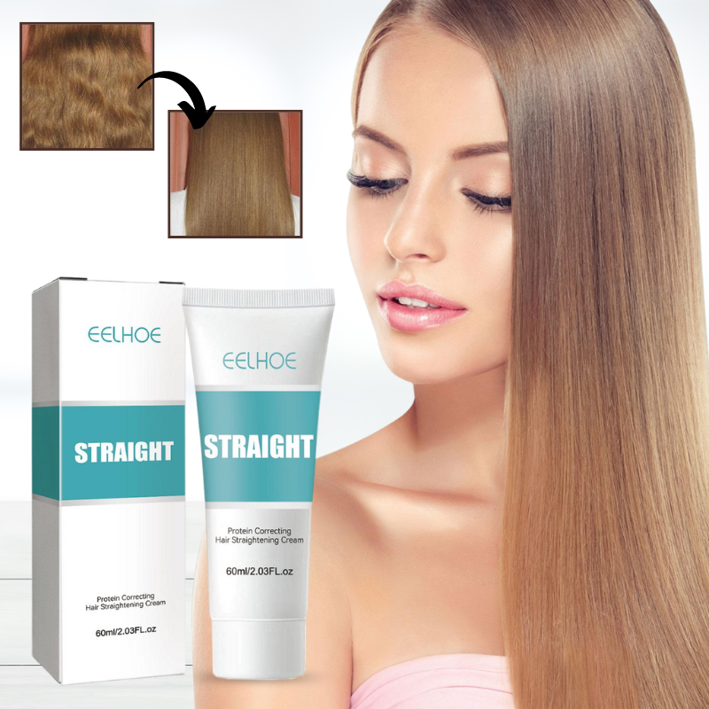 Keratin Treatment Cream for Hair Smoothing – Straightens Frizzy Curly Hair at Home – Salon Results for Women & Men – Deep Repair & Shine | Thomler