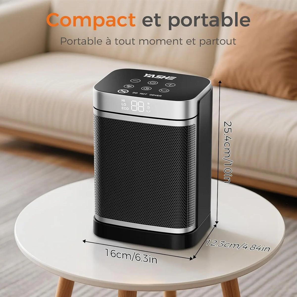 1500W Ceramic Space Heater with Remote Control, Adjustable Thermostat 59-95°F, 70° Oscillating Fan, 24-Hour Timer for Bedroom, Home | Thomler