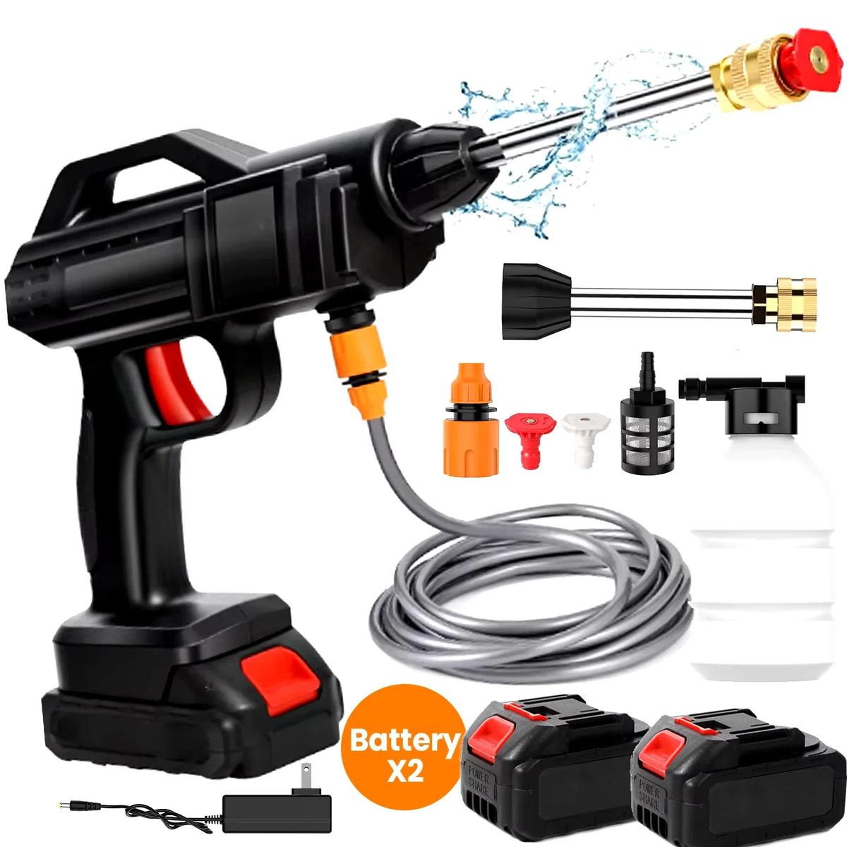 Cordless Pressure Washer Portable Battery-Powered High-Pressure Sprayer for Cars Patios Driveways | Thomler