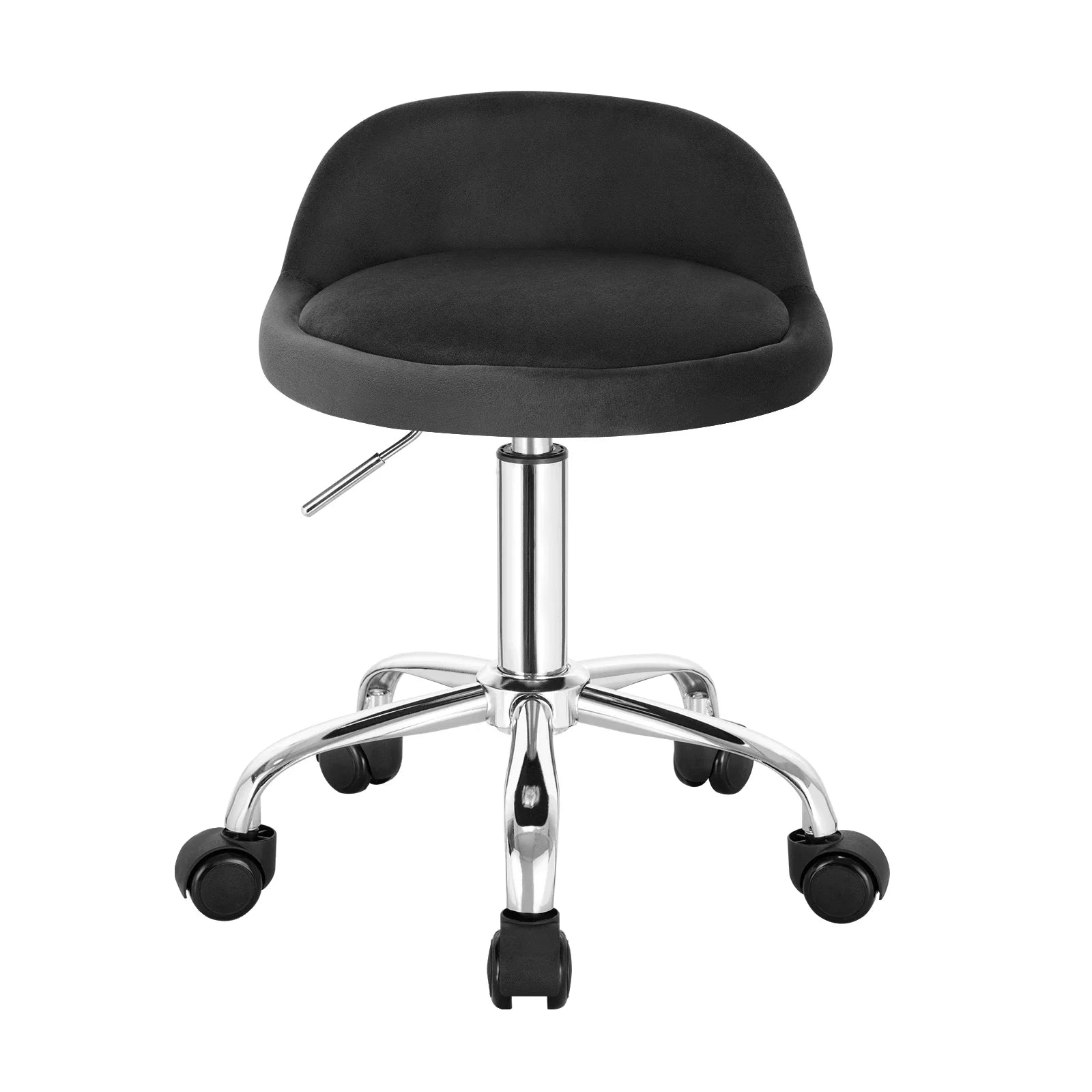 Rolling Stool Velvet Height Adjustable 53.0–65.5 cm Home Office Dressing Table Swivel Chair With Wheels | Thomler