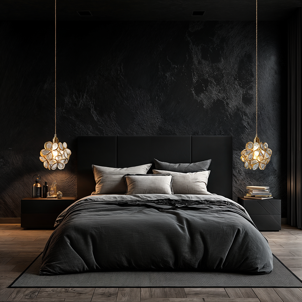 Pendant Light Glass Floral 8.7 in Warm LED Bedroom Kitchen Hanging Ceiling Lamp Adjustable Cord Modern Nordic Style | Thomler
