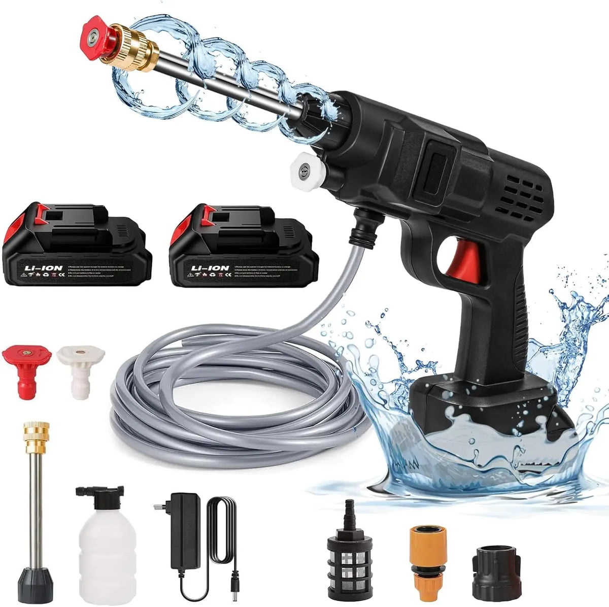 Cordless Pressure Washer Portable Battery-Powered High-Pressure Sprayer for Cars Patios Driveways | Thomler