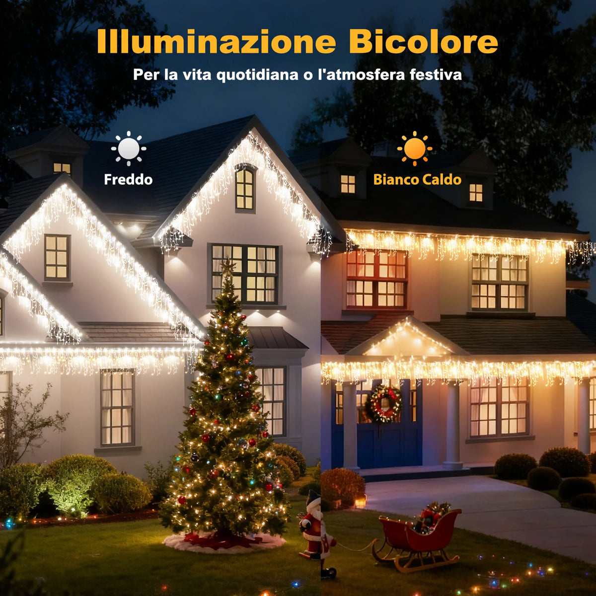 Smart Cascading Icicle Holiday Lights – App & Remote – 17 Modes, Music Sync, Timer – Outdoor IP65 – 656-5900 ft LEDs – Dual White or | Thomler