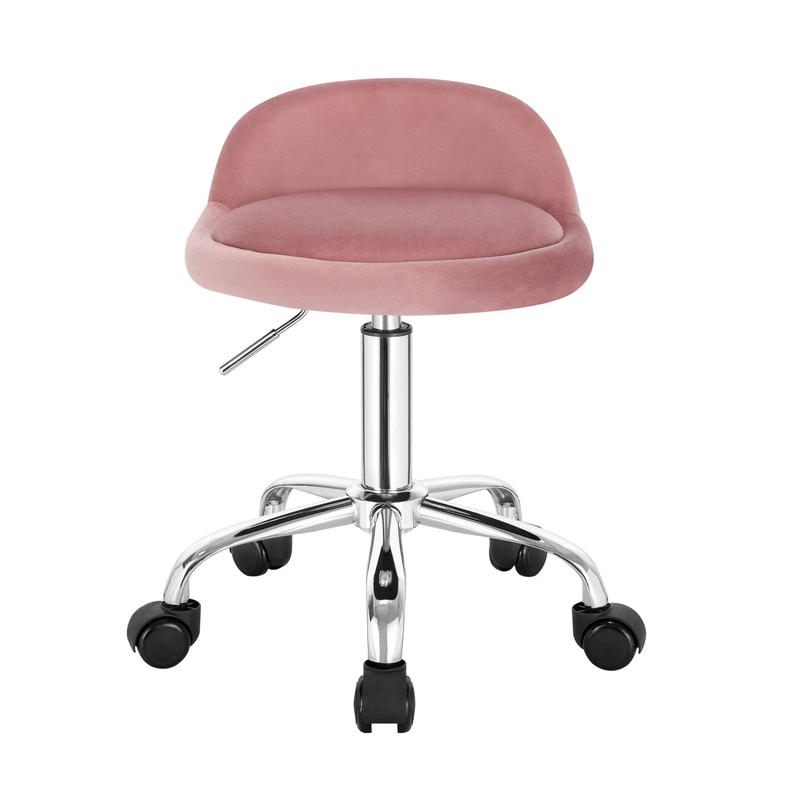 Rolling Stool Velvet Height Adjustable 53.0–65.5 cm Home Office Dressing Table Swivel Chair With Wheels | Thomler