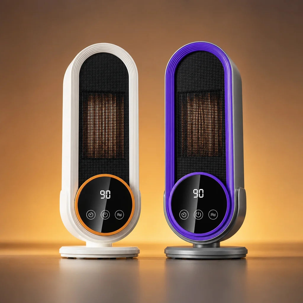 Ceramic Space Heater with Touch Controls & Tip-Over Safety – Instant Warmth, Quiet Operation for Bedroom, Office | Thomler