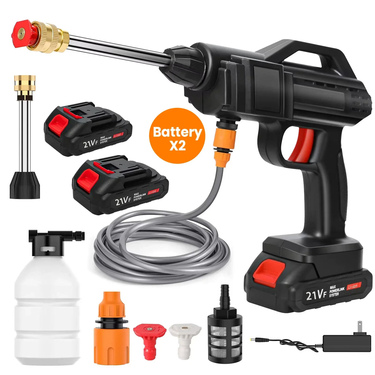 Cordless Pressure Washer Portable Battery-Powered High-Pressure Sprayer for Cars Patios Driveways | Thomler