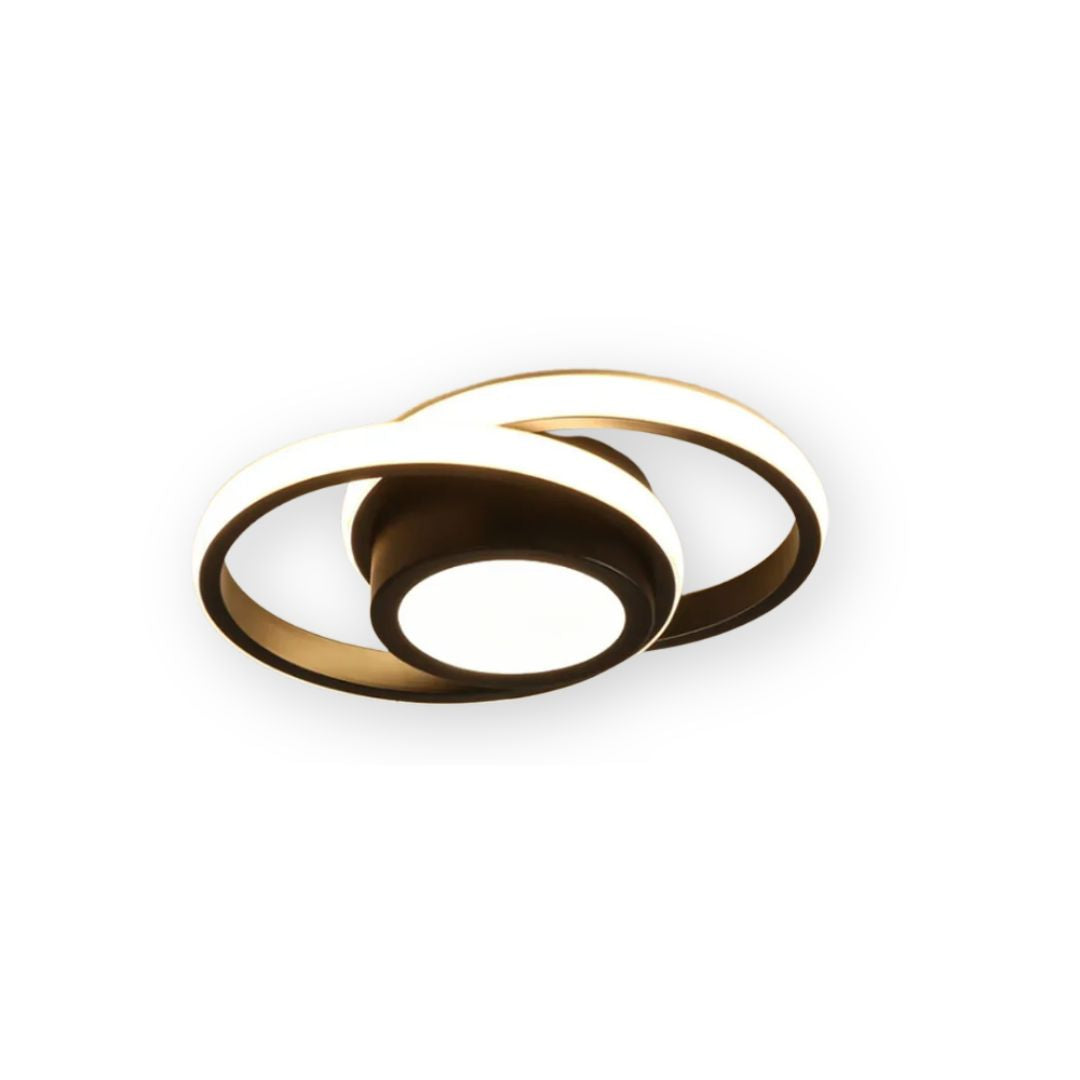 Ceiling Light LED Double Ring Black Living Room Hallway Modern Flush Mount Lighting | Thomler