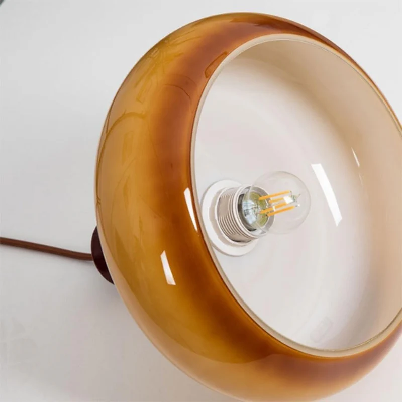 Pendant Light Glass And Wood 30.0 cm Warm Dining Room Living Room Bedroom Hanging Ceiling Lamp Retro Modern Vintage Atmosphere | Thomler