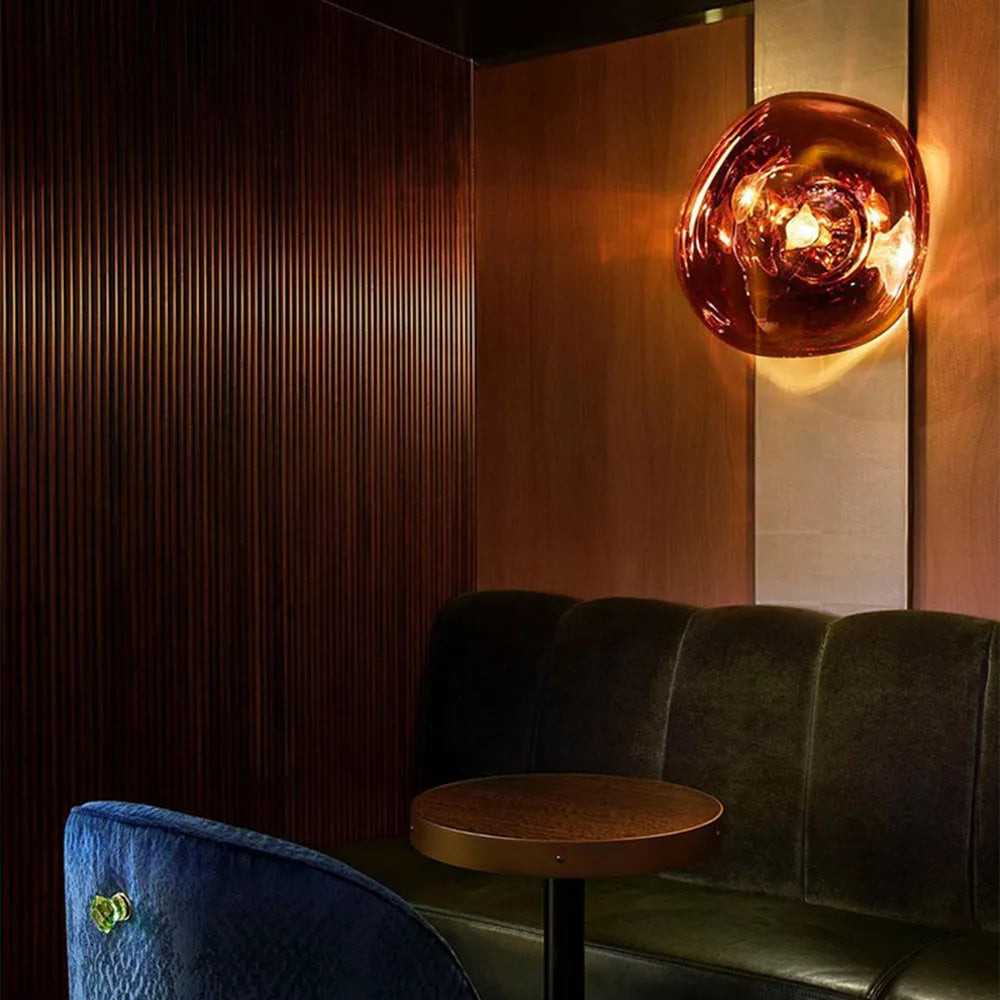 Wall Lamp PMMA Metal 12W Amber Bedroom Living Room Sculptural Warm White E27 Accent Lighting | Thomler
