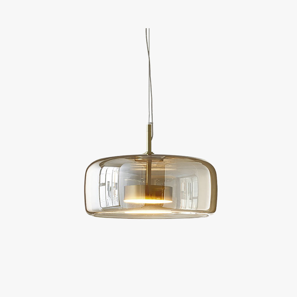 Pendant Light Glass Brass 25.0 cm Transparent Dining Room Kitchen Island Hanging Ceiling Lamp Adjustable Height | Thomler