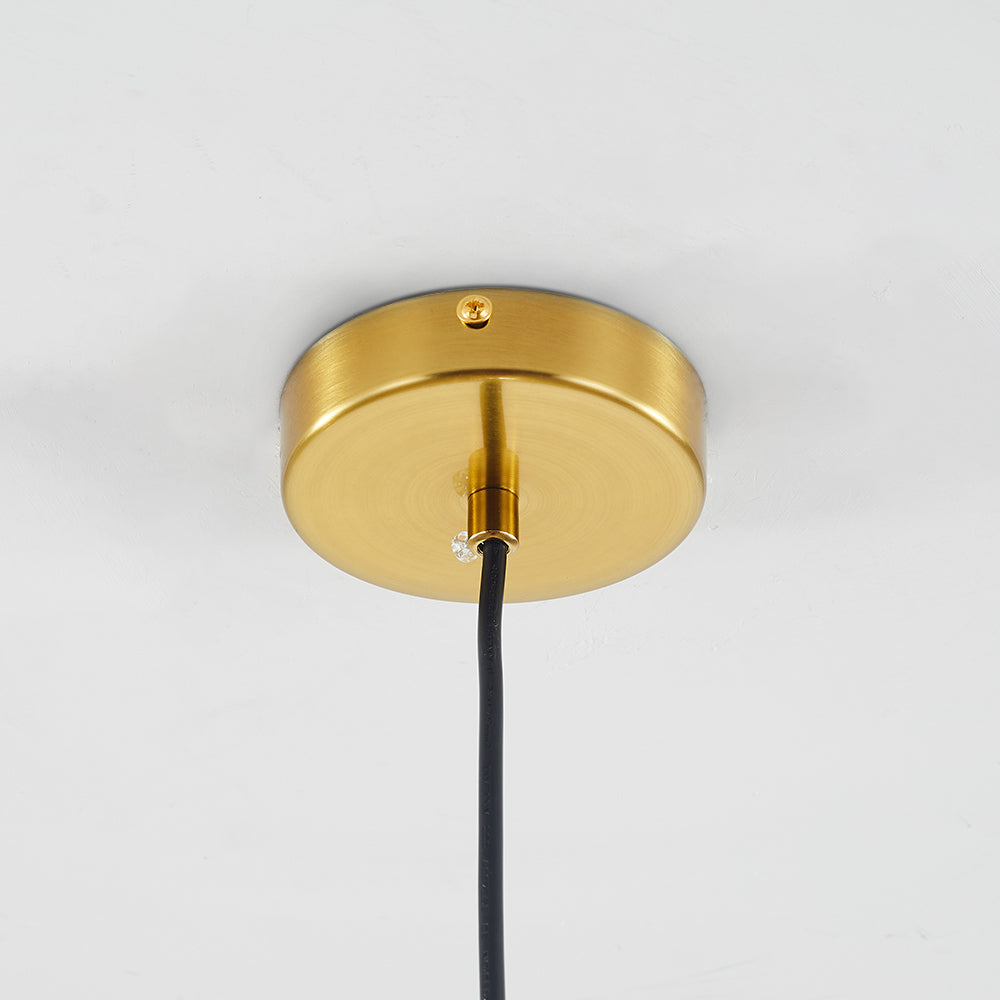 Spherical Glass Hanging Light with Metal Mount for Dining Room & Bedroom Ambient Lighting | Thomler