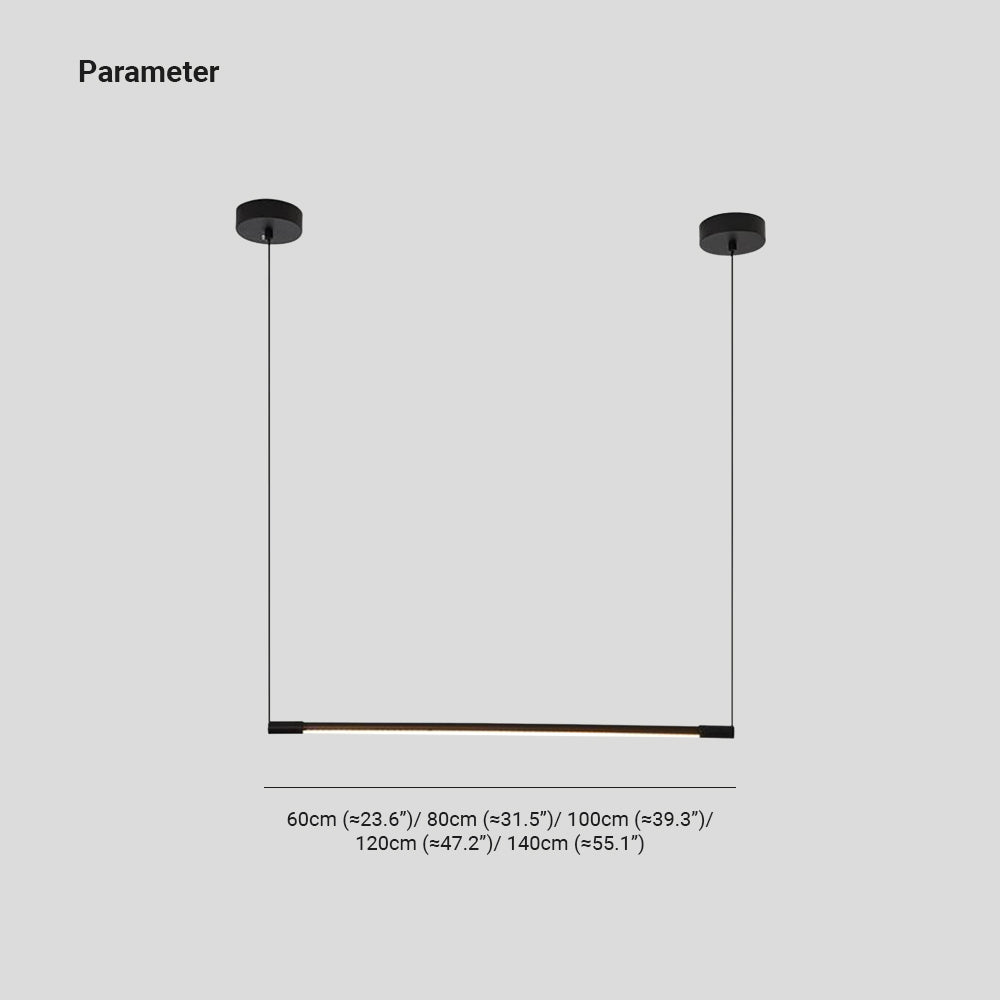 Modern Linear LED Pendant Light Black Metal Acrylic Minimalist Bar Ceiling Fixture for Kitchen Island Dining Room Office | Thomler