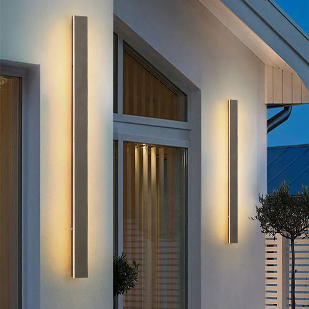 Wall Lamp Metal Acrylic 200.0 cm (78.7") Black Outdoor Facade Garden Hallway LED IP65 Weatherproof Linear Lighting | Thomler