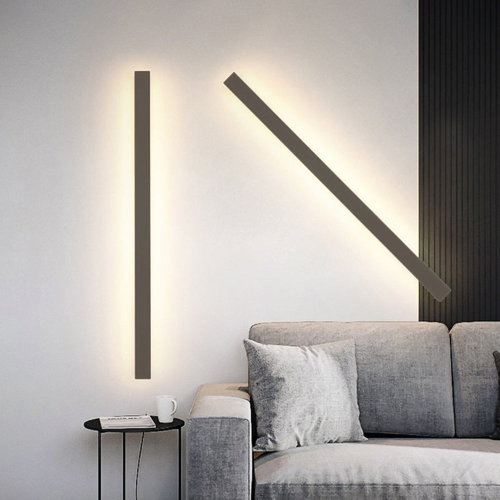Wall Lamp Metal Acrylic 200.0 cm (78.7") Black Outdoor Facade Garden Hallway LED IP65 Weatherproof Linear Lighting | Thomler