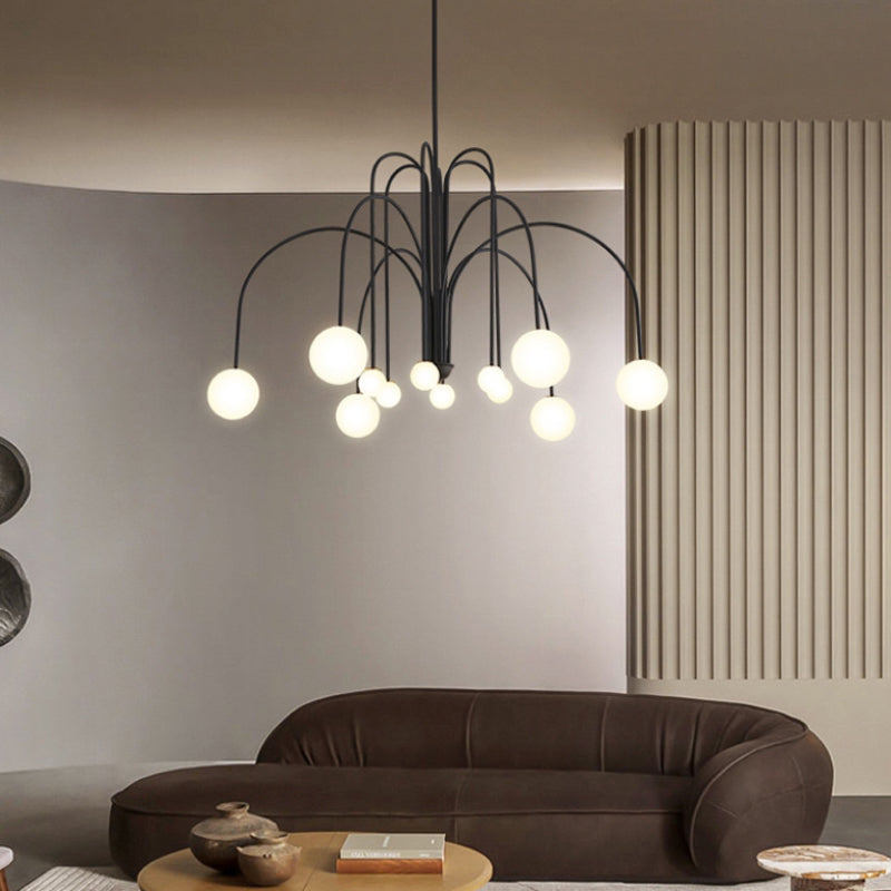 Multi-Pendant Glass Chandelier for Dining Room & Living Room – Adjustable Height Suspension Fixture with LED Bulbs | Thomler
