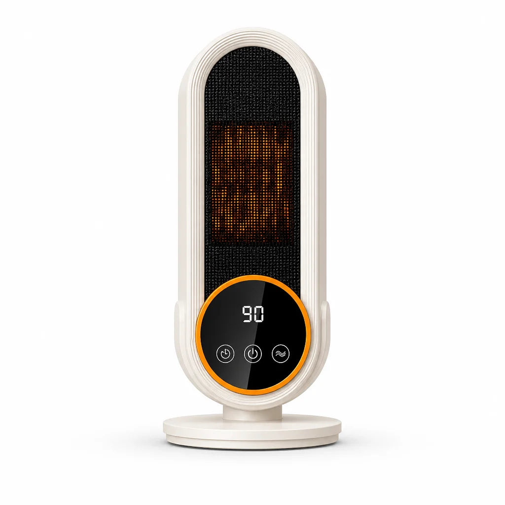Ceramic Space Heater with Touch Controls & Tip-Over Safety – Instant Warmth, Quiet Operation for Bedroom, Office | Thomler