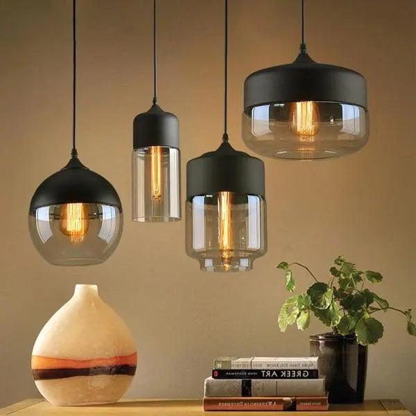Geometric Overhead Fixture with Wood & Metal Frame – Contemporary Hanging Lamp for Dining Areas & Islands – Circle, Oval, Rectangle, Diamond | Thomler