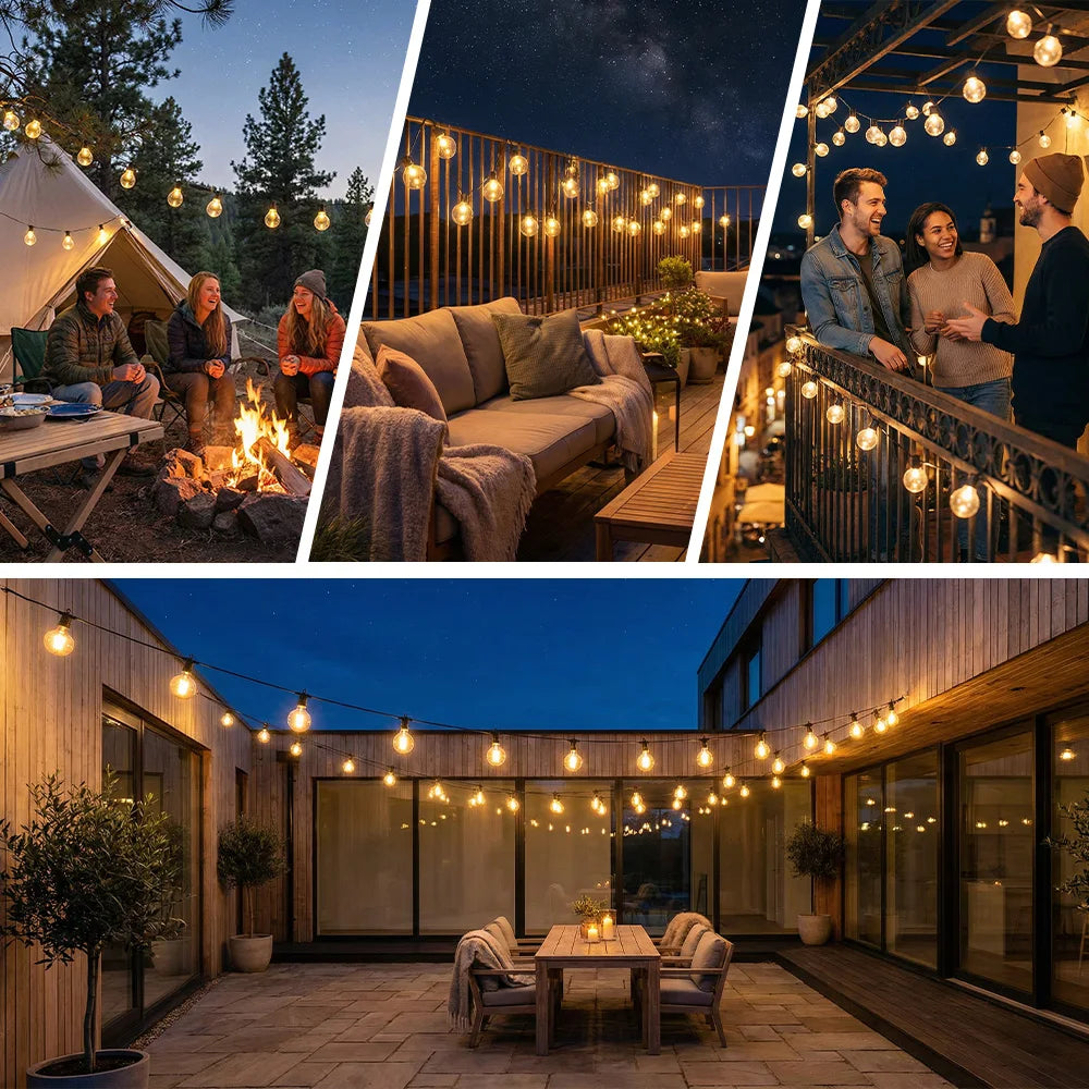 Remote-Controlled Globe String Lights with Dimming Function – Weather-Resistant LED Outdoor Lighting for Patio, Backyard, Wedding & Party | Thomler