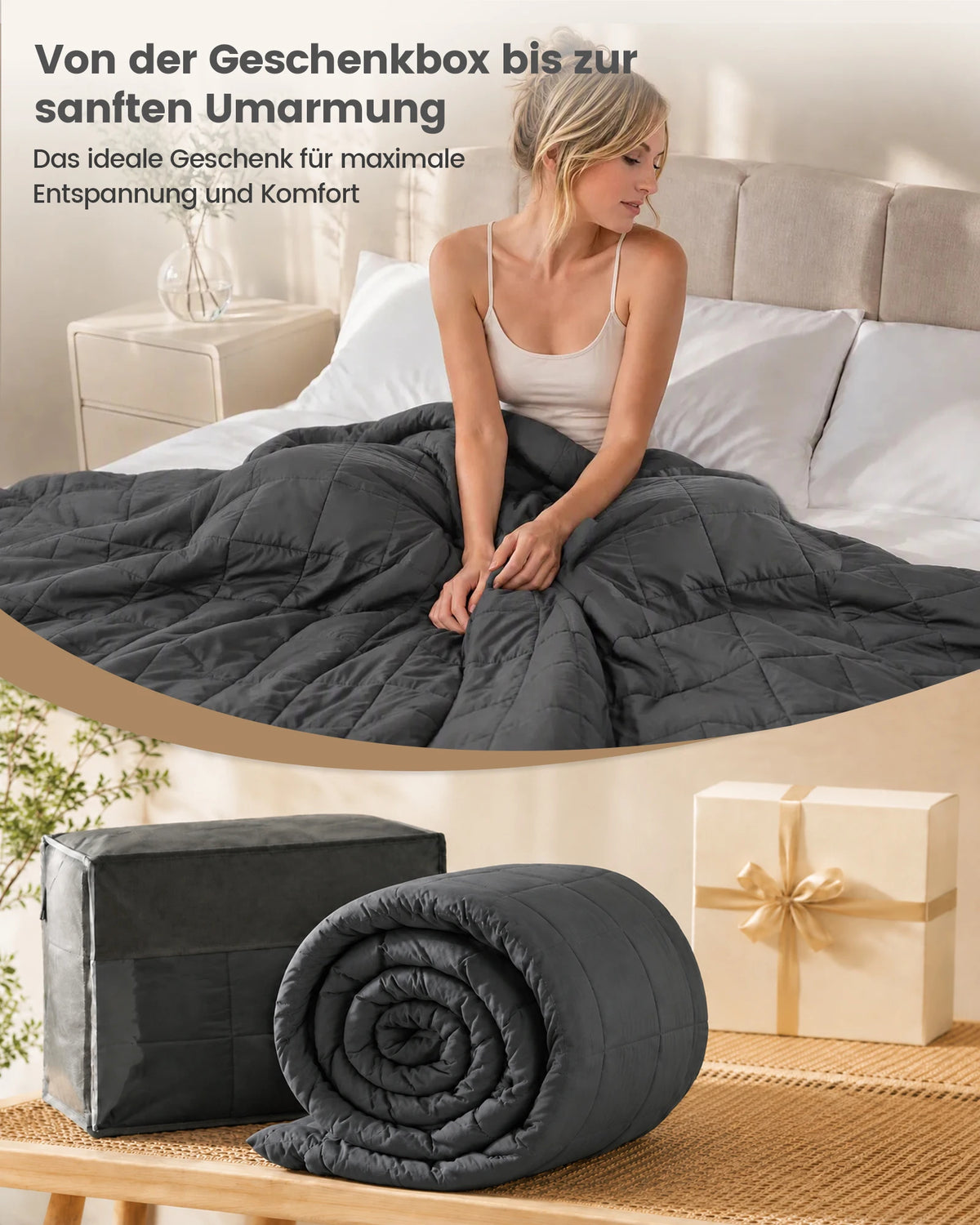 Weighted Blanket for Adults – Heavy Sleep Throw for Calming Deep Rest & Stress Relief, Soft Glass Bead Fill, Quilted Design – 9 to 18 lb | Thomler