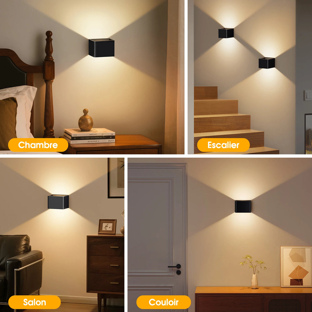 Motion-Activated Rechargeable Wall Sconce Set, Wireless LED Indoor Lighting with Remote Control, Adjustable Brightness & 3 Color Modes for | Thomler