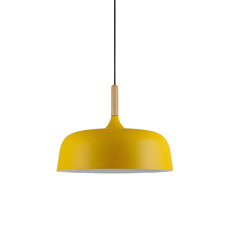 Pendant Light Wood Zinc 12.6 in Dome Adjustable Dining Kitchen Hanging Ceiling Lamp Scandinavian Minimalist | Thomler
