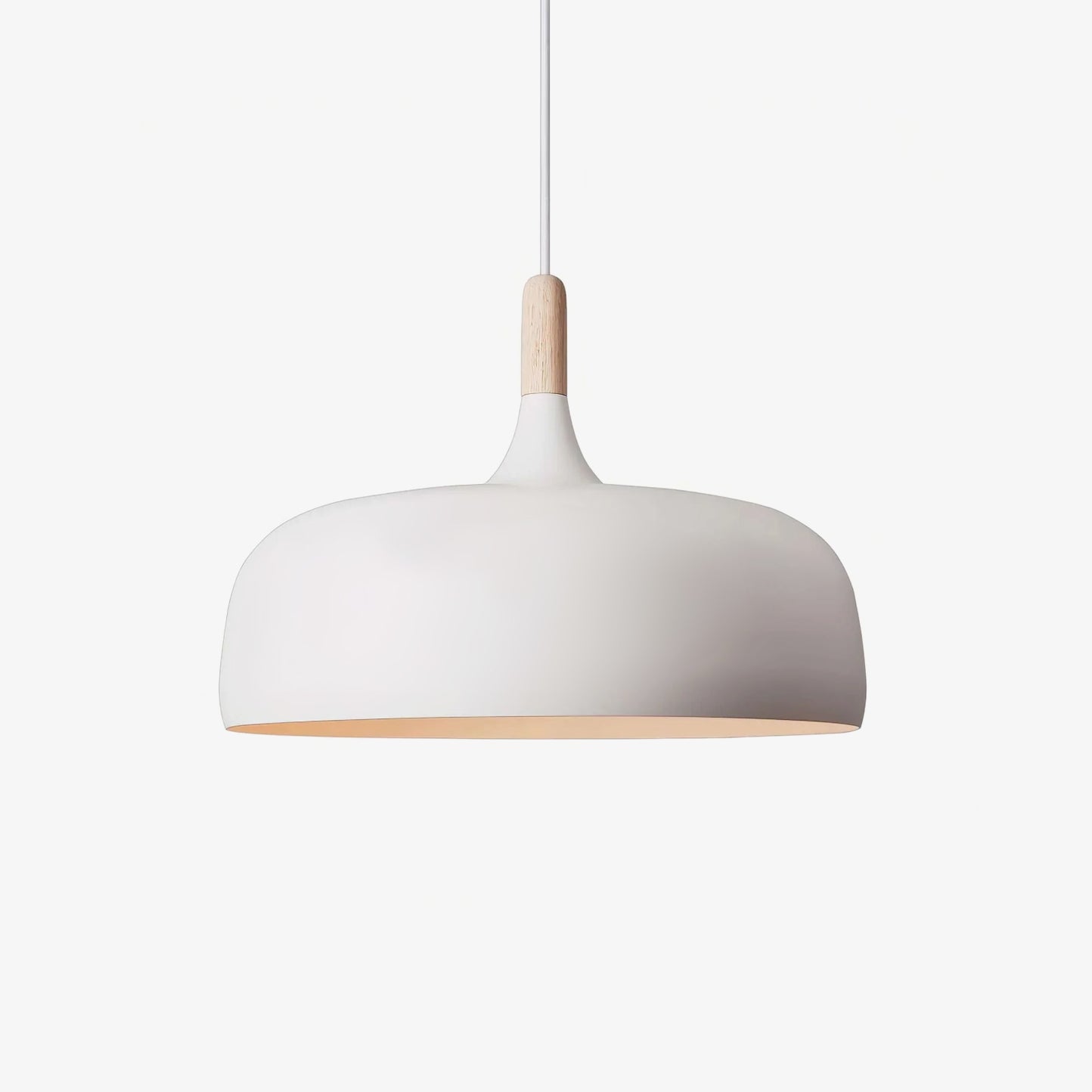 Pendant Light Wood Zinc 12.6 in Dome Adjustable Dining Kitchen Hanging Ceiling Lamp Scandinavian Minimalist | Thomler