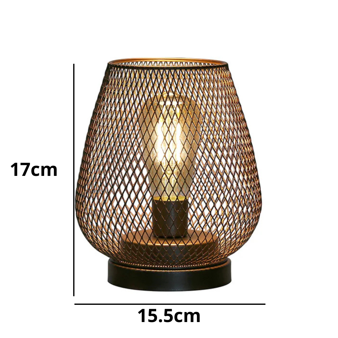 Battery-Operated Metal Lantern with Warm LED Light for Indoor and Outdoor Use | Vintage Matte Black Cordless Lamp | Thomler
