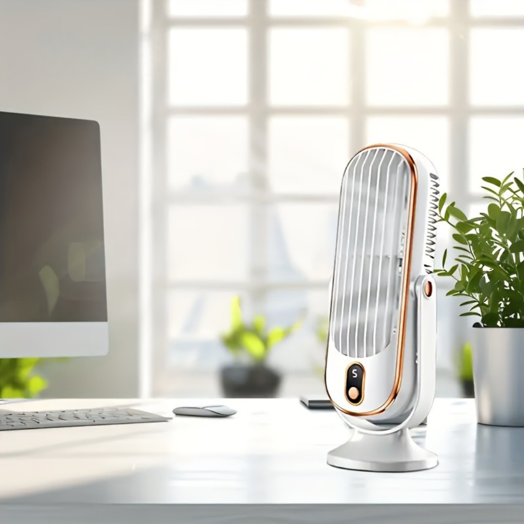 Rechargeable Portable Desk Fan with 720° Rotation & 8-Hour Battery – Quiet USB Travel Cooling Fan for Home, Office & Camping | Thomler